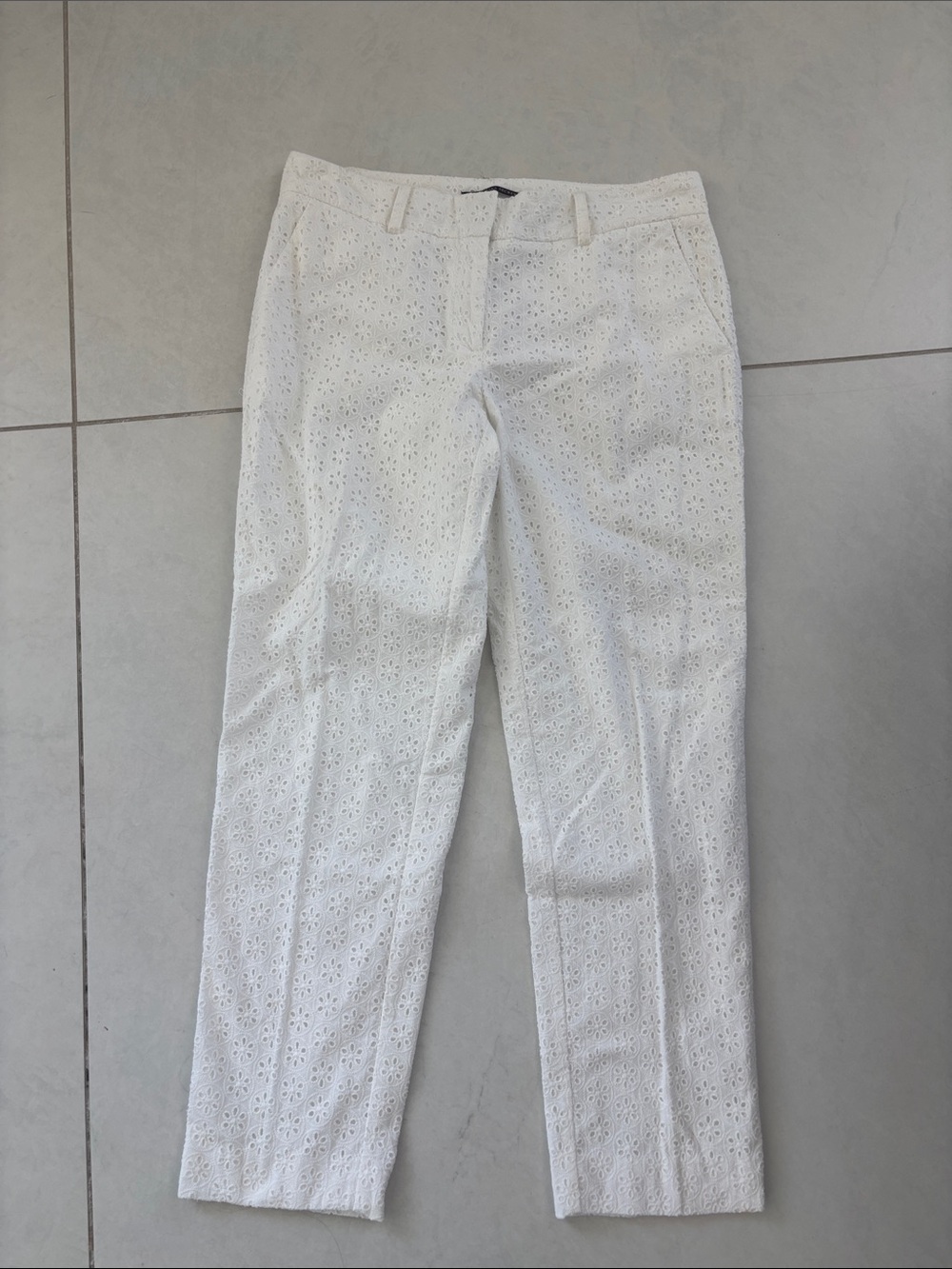 Victoria's Secret White Eyelet Chinos